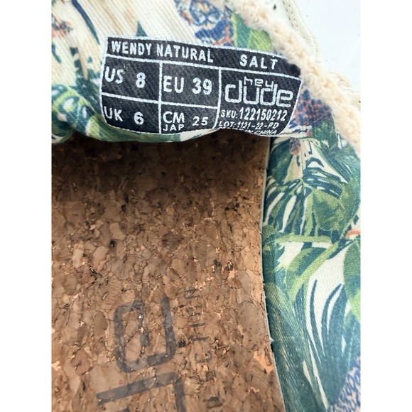 Hey Dude Wendy Natural Salt Canvas Shoes Women's Size 8 Lightweight Comfort - Picture 11 of 11